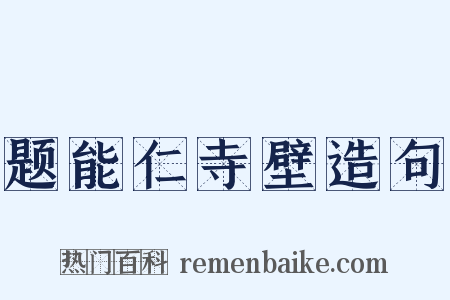 题能仁寺壁造句是什么意思的图片